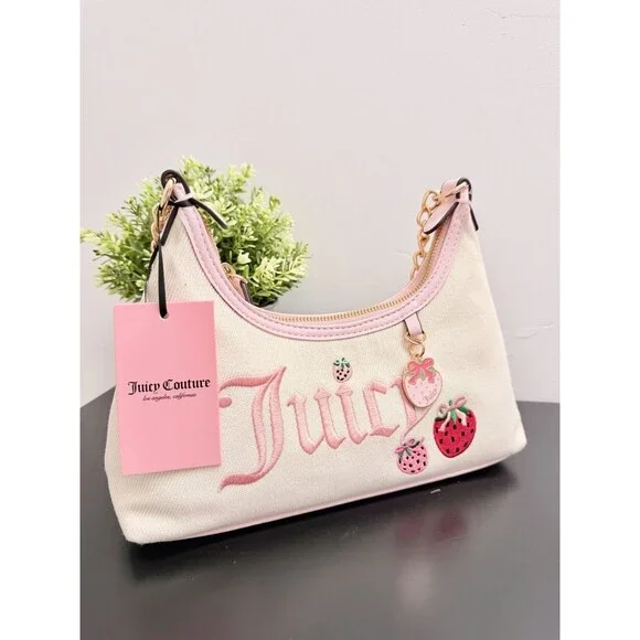 Juicy Couture Berry Sweet Hobo Shoulder Bag Color Natural #17 NWT - Picture 2 of 11